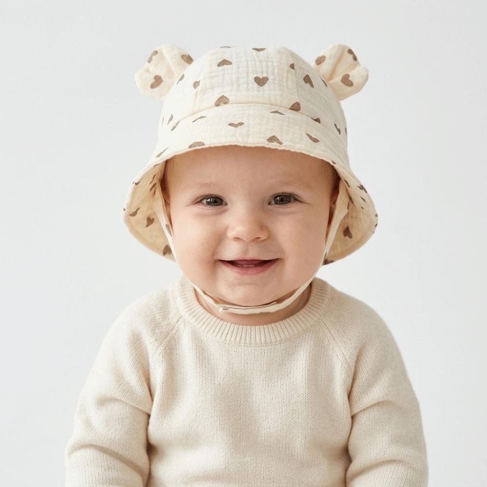 Print Design Baby Sun Hat Breathable Bucket Hat Baby Portable Kids Beach Cap  for Travel Summer