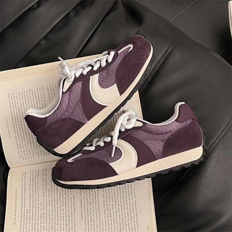 

Popular leather thick-soled German training shoes women s models 2025 autumn new versatile leisure sports Forrest Gump Xiaobai women s shoes 40 фиолетовый