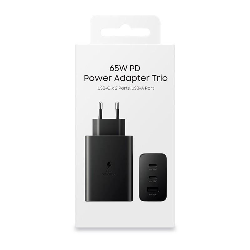 S22 65W Fast Charger for Samsung - Dual Port (USB-C & A) with UK/EU/US Specs