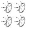 Pack of 4 Unique Claw Prong Style Rings Setting Durable Rings Blank Support Tray