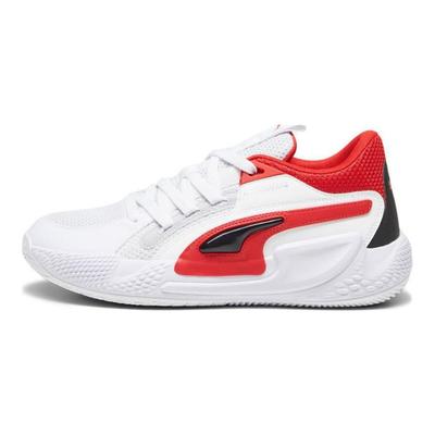 Zapatillas de Baloncesto Unisex de Caña Baja con Cordones y Puntera Redonda Court Rider 1.0 Zapatilla Blanca Roja 379013-04