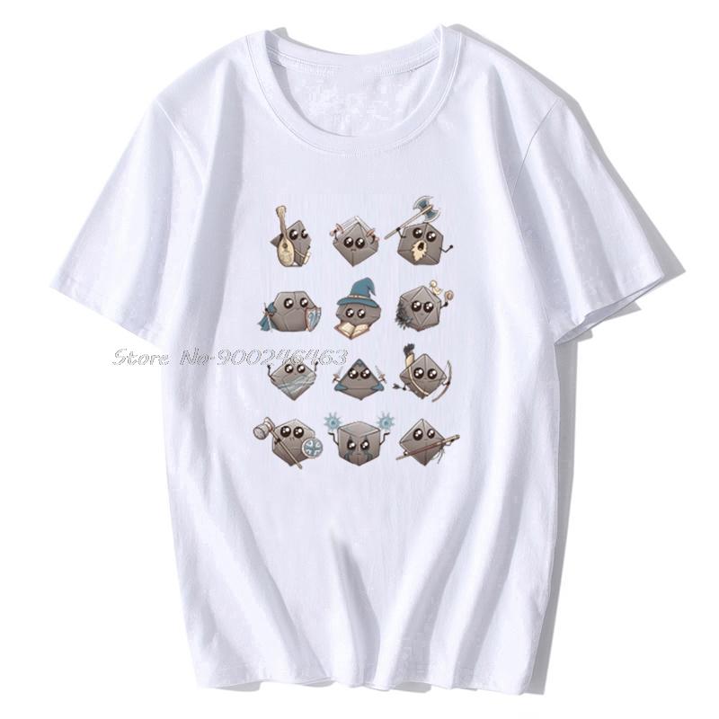 Unisex tshirt Kawaii DnD Classes tshirt Women t shirt Cotton Tees Tops Anime Harajuku S