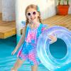 Maillot de bain une pièce jupe sirène d'été pour enfants européen et américain, robe, maillot de bain protection solaire pour fille, vêtements de plage