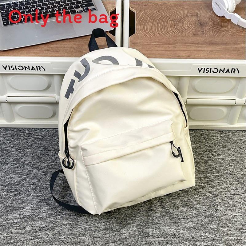 Solid Color Fashionable Letter Pattern Lightweight Neutral Backpack Outdoor For