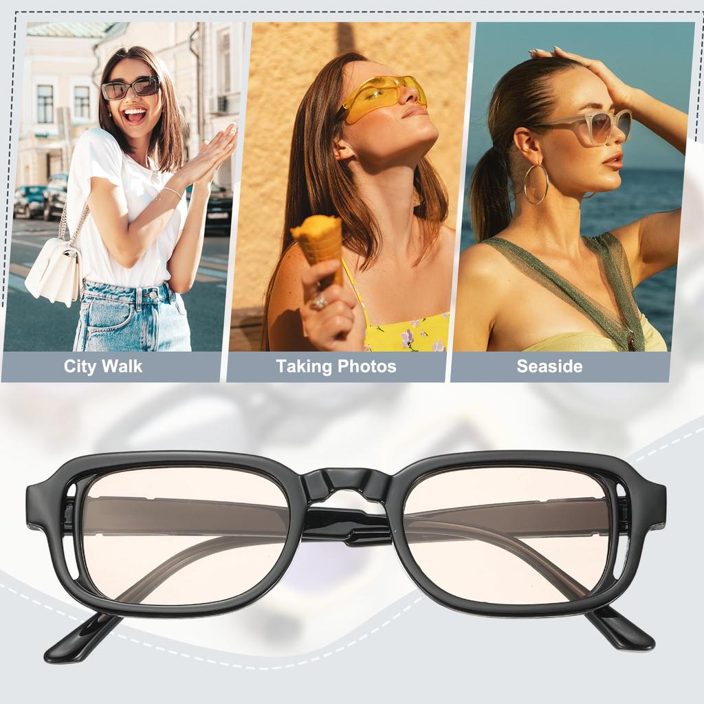 Eye Strain Prevention UV400 Stylish Square for PC UV Black 2 [uxcell] Glasses, Shape, Unisex, Screens, Protection, Anti-Glare Sunglasses, (Brown