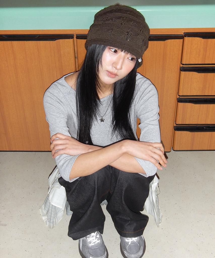 Kiibi Nostalgic Knit Beanie Dark Brown
