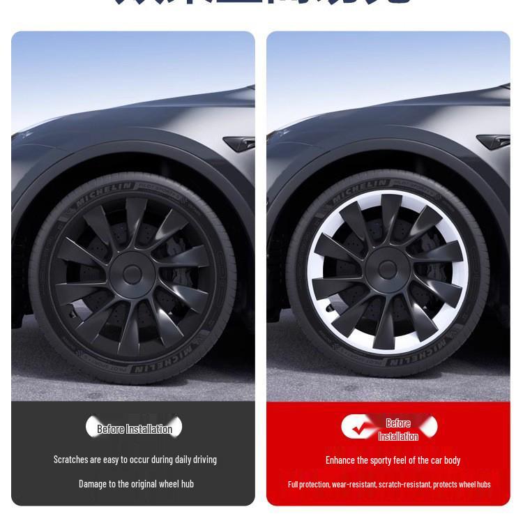 Tesla Model Y 20-Inch Wheel Rim Protective Hubcap - Anti-Scratch, Full Coverage Modification Accessory