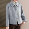 Xuexi Mid-Aged Women's 2024 Winter Wool Blend Lapel Coat