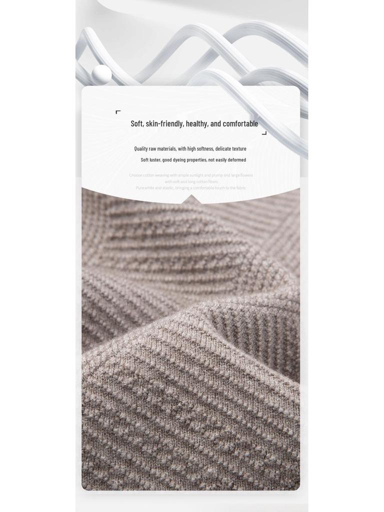 Men's High Collar Jacquard Knit Sweater - Autumn/Winter Business Casual