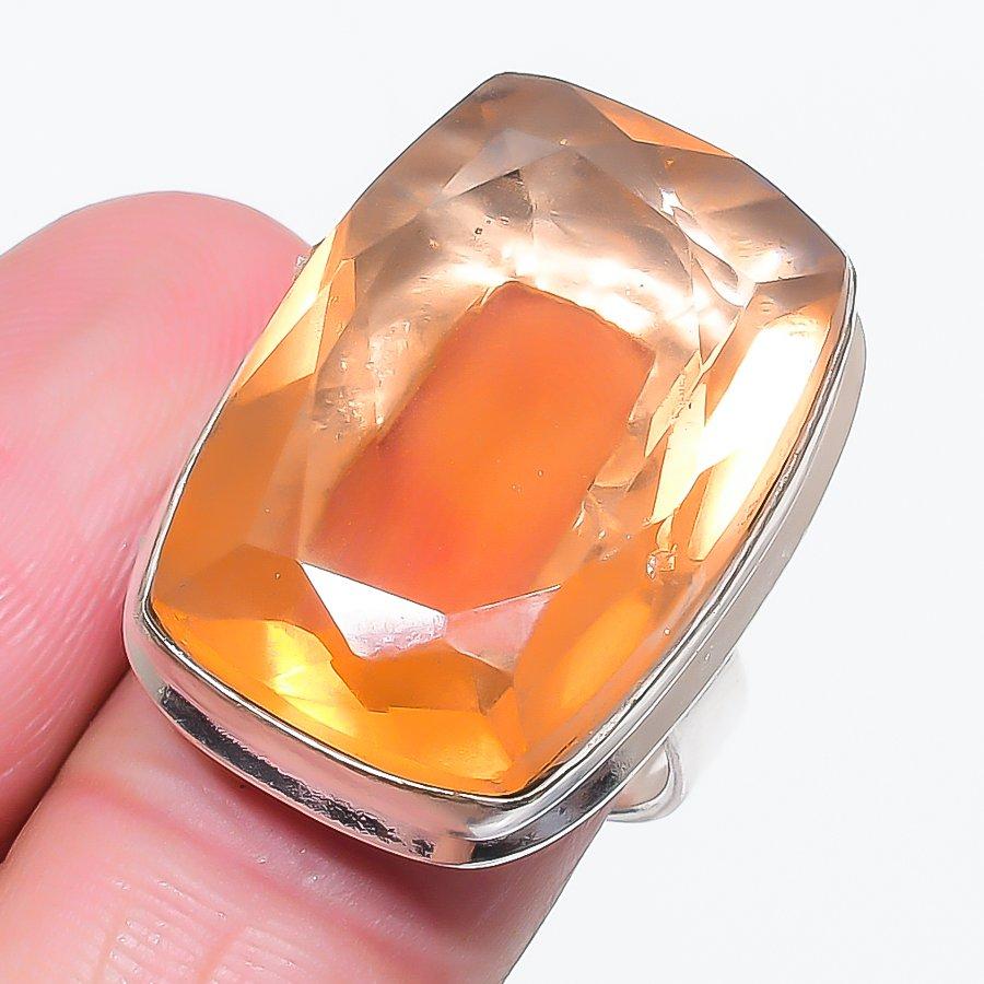 Morganite Gemstone 925 Sterling Silver Jewelry Ring Size 7