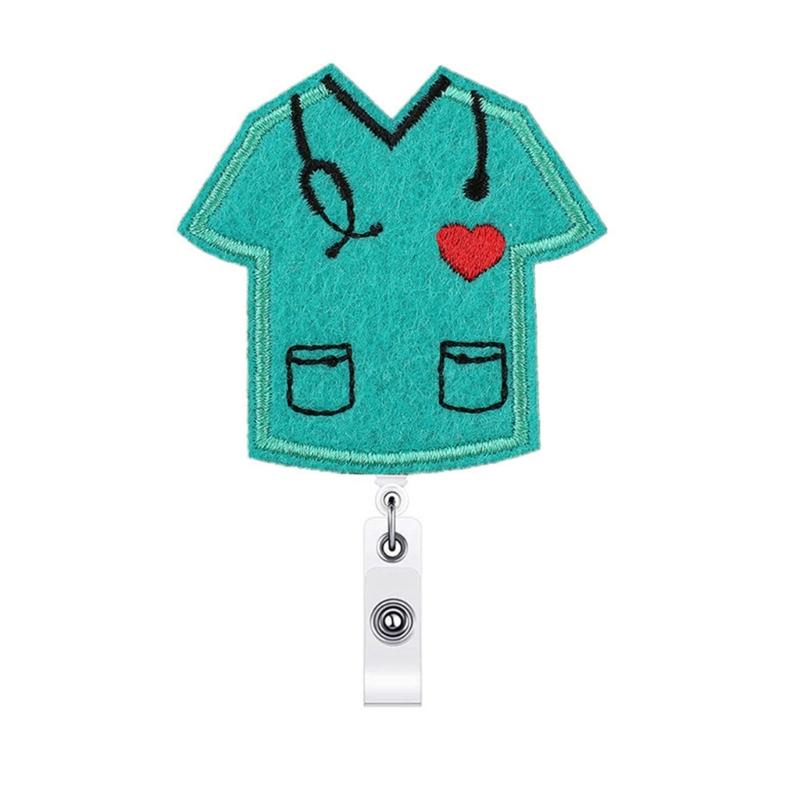 Reusable Nurse Badges Clip With Embroidery Fabric Label and Quick Releases Mechanism for Team Identification Needs