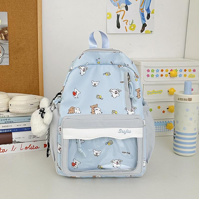 Schoolbag New Cartoon Puppy Printed Backpack Junior High School Schoolbag Ins Niche High Value Backpack