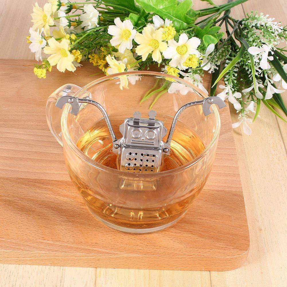 Cute Tea Infuser, Stainless Steel Loose Tea Leaf Infuser Filter Diffuser Herbal Spice Robot Shape Tea Brewing Accessories