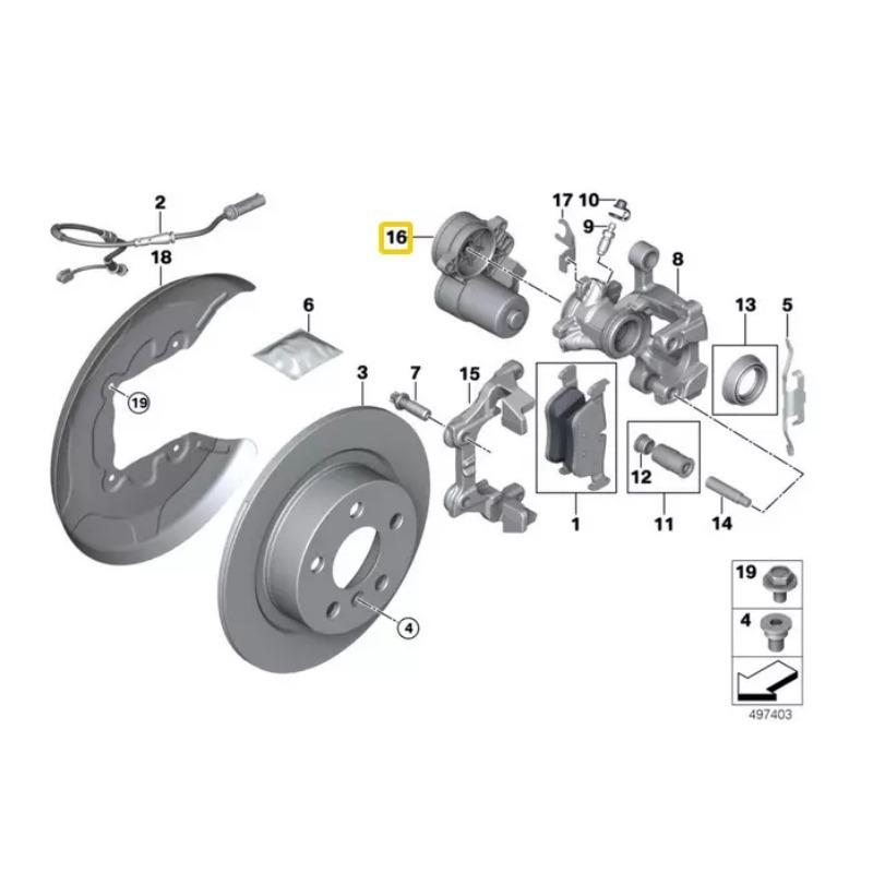 34216860007 Left Right Auto Parts Actuator Parking Brake Back for BMW F54 F60 F52 X1 F48 F49 X2 F39 F45 F46 34216860008