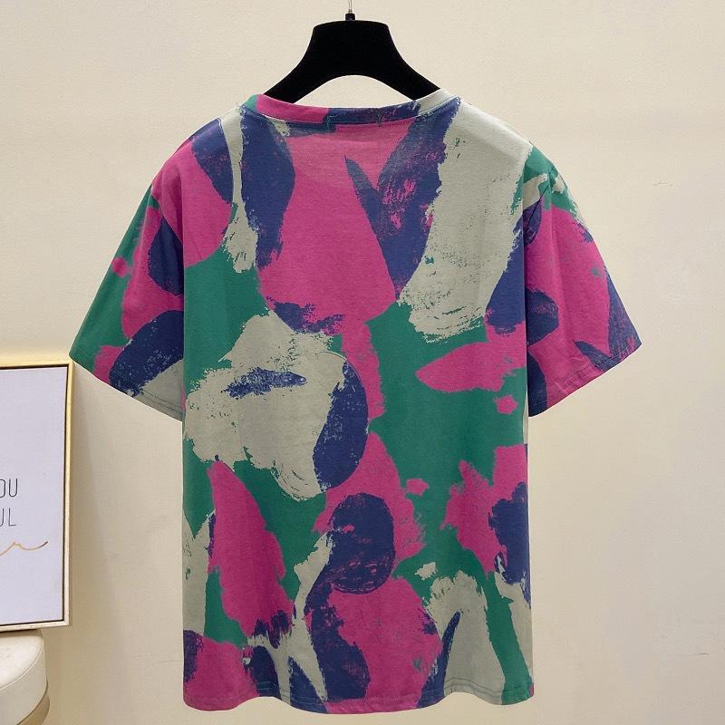 Summer Fashion Plus Size Women's Short-sleeved T-shirt with Age-reducing Loose and Thin Tops
