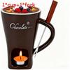 Kreative Schokoladen-Käsefondue-Tasse mit Gabel Keramik-Hot-Pot-Tasse für Dessertliebhaber