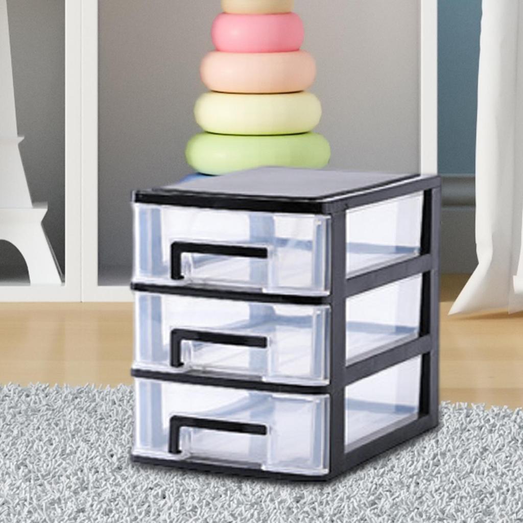 Clear Desk Storage Box with Drawer Organizer for Makeup