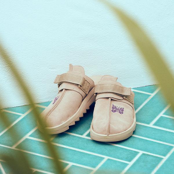 Needles X Reebok Beatnik Slides Canvas Unisex Sneakers Tan Extreme-Purple 100207687