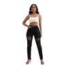 Jeans Donna Autunno 2025 High-End Taglie Forti Strappati Vita Alta Vestibilità Slim Lavati