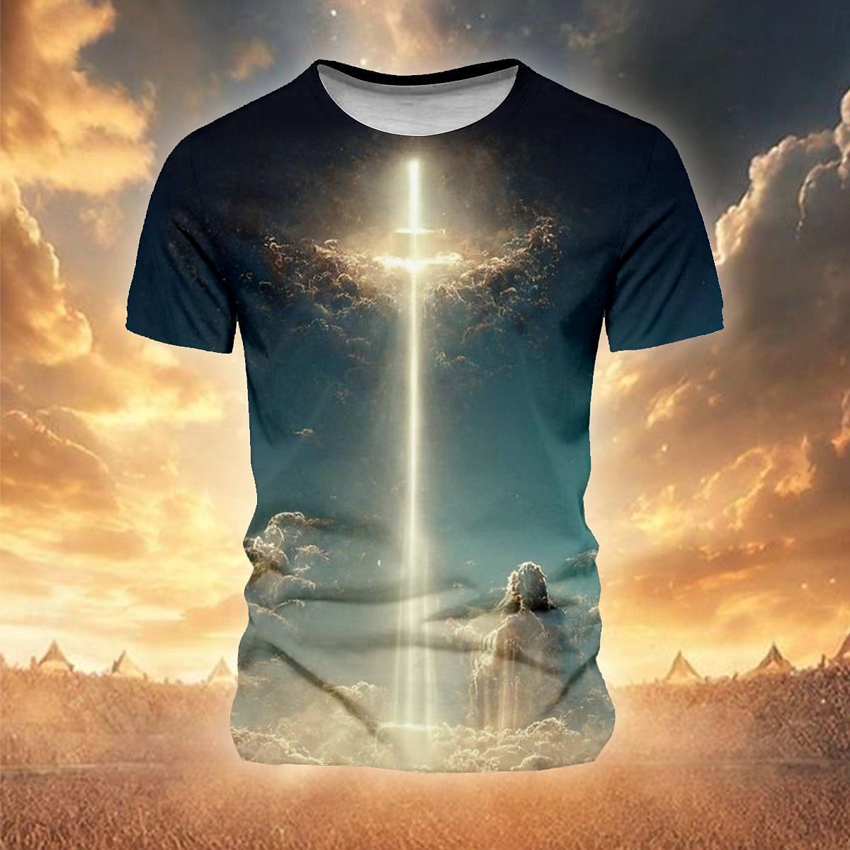 

Men s Graphic T Shirt Short Sleeve T shirt 3D Print Crew Neck Shirt Casual Street Style Holiday Going out Black Orange Brown XL