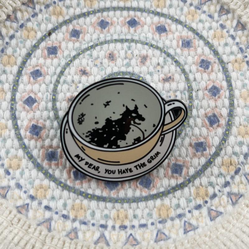 Entrepreneurship Cartoon Coffee Cup Enamel Brooch Pin - Unisex Apparel Accessory Badge