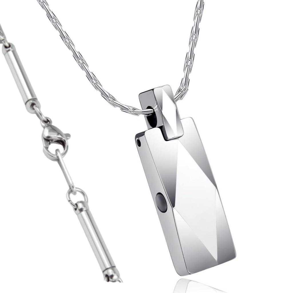 Magnetic Necklace Popular 2 Magnetic Pieces Tungsten Pendant Surgical Stainless Steel Chain 50cm Gift Box Included [MAYA&CANA] Men's <Japanese Design>