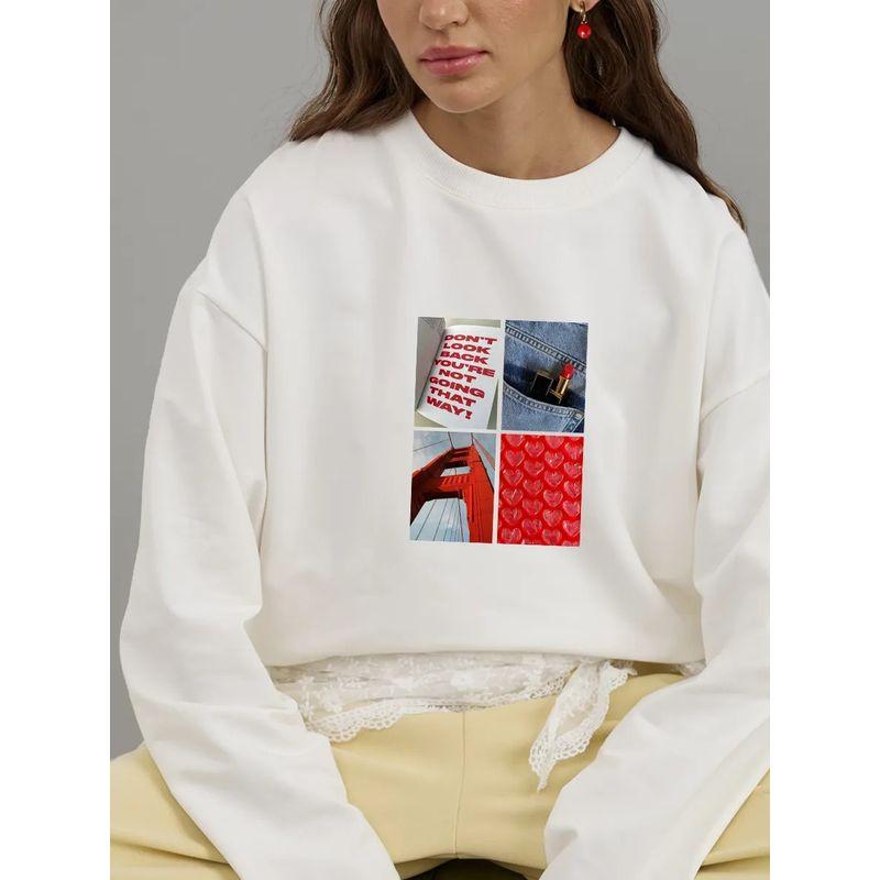 Western Style New Fashion Casual Loose Print Long sleeves Shirt Top Loose Long Sleeved Top