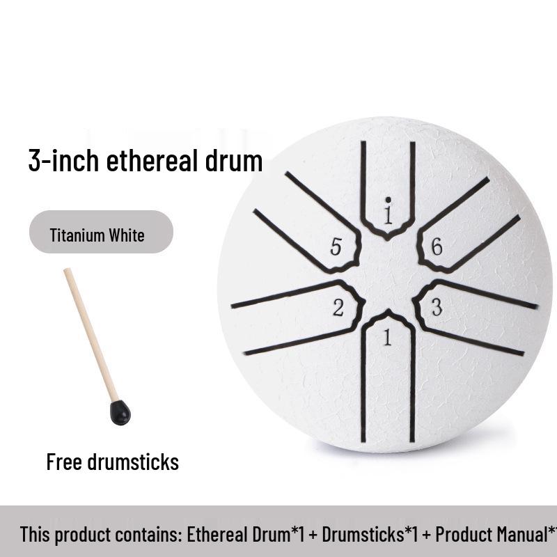 Ethereal Children's Mini Steel Tongue Drum - 3-inch & 4-inch, 8 Tones, Beginner Friendly