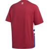 Adidas Originals Trifoliate Colorblock Logo Casual Short Sleeve T-Shirt Men Tops Red GE6222