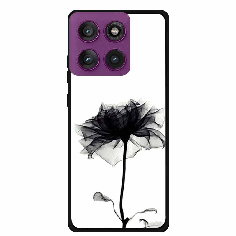 

Red Rose Cover For Motorola Edge 60 Pro Phone Case Flower Black Silicone Soft TPU Back Cover For Motorola Edge 60 Pro 2025 Cases Moto Edge 60 Pro