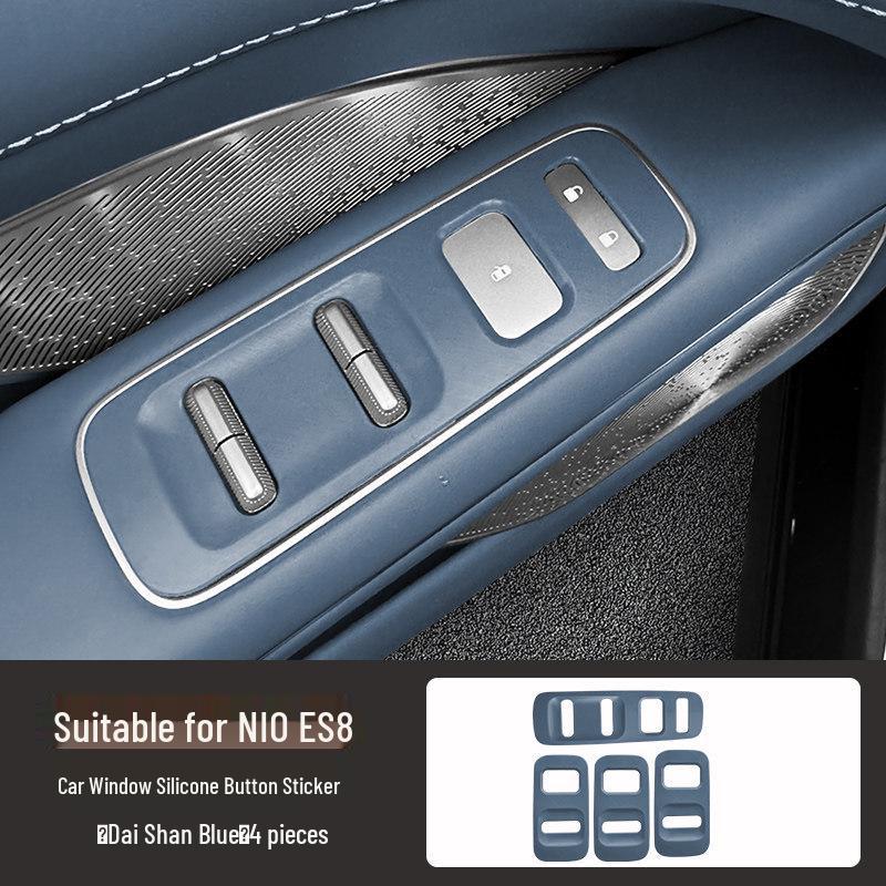 Fits 26 Nio ES8 Models: Door Window Lift Button & Pull Handle Protection Pad - Scratch Guard Interior Car Accessory.