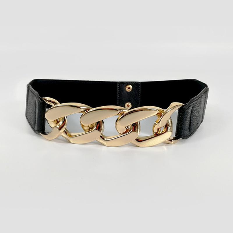 Fashion Chain Belt Elastic Metal Waist Belts for Women Ladies Coat Dress Belt Waistband