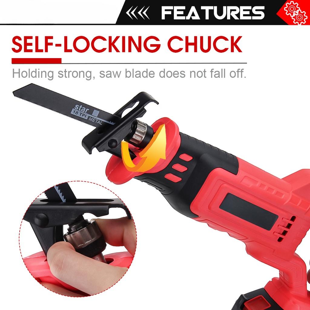 18V Elektrische Säbelsäge 1500W Mit Bürstenlosem Motor Li-Ionen-Akku Sägeblätter Matal Holzschneidwerkzeug für 18V Akku
