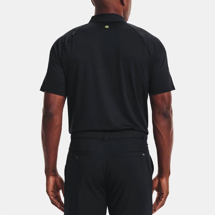 Under Armour Rush Series Performance Slim-Fit Short Sleeve Polo Men Tops Black 1366253-001