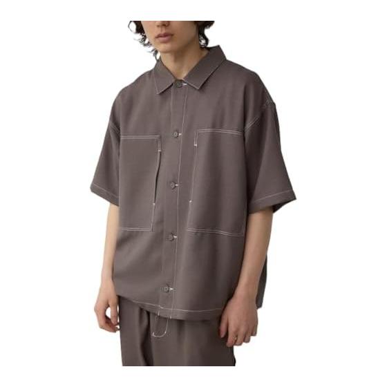 [Azure by Mausie] Out Stitch Butcher Shirt Men s 251IST30-308E
