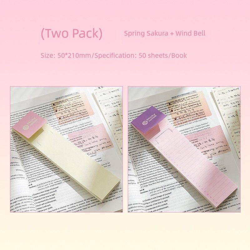 

Grade Three Class Two Qingkong Color Page Notepad Tearable Good-looking Ins Style Student Multi-Function Index Small Notebook K Spring Sakura + Wind Bell