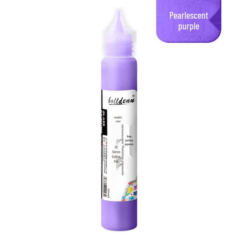 30ml Gold 3D Glass Paint Pen - Waterproof, No-Bake Acrylic for DIY.