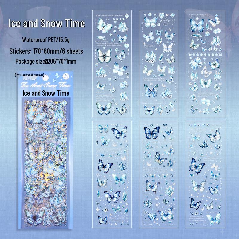 

Водонепроницаемые кристальные наклейки с лазерной печатью в виде бабочек Юэчжэнь для DIY журналов