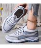 Women's Plus Size Comfortable Flyknit Casual Shoes with Thick Sole and Breathable Mesh, Height-Boosting Design.