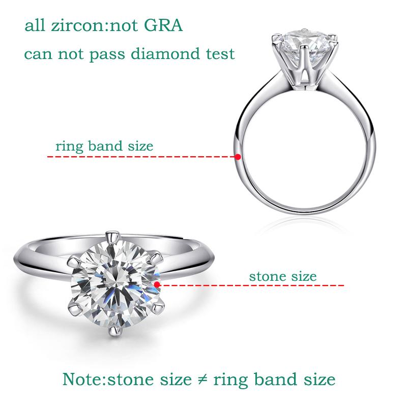 Smyoue 0.5-5CT Certified Moissanite Solitaire Ring for Women D Vvs1 Sparkling Wedding 925  Silver Lab Diamond Band GRA