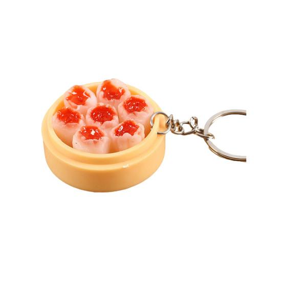 Keychain Pendant Food Steamer Design Lifelike Hanging Ornament Keys Backpack Car Decoration Daily Use Accessory