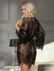 Sexy Lingerie Large Sexy Front Set [comeondear] Gown, Size, Women's Roomwear, Pajamas, Negligee, Nightwear, Lace, Opening, 3-Piece (M, Black)