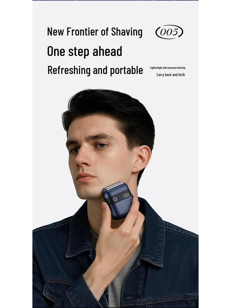 Electric Shaver with Digital Display, Magnetic Double Blade, Fast Charging, Mini Household Razor