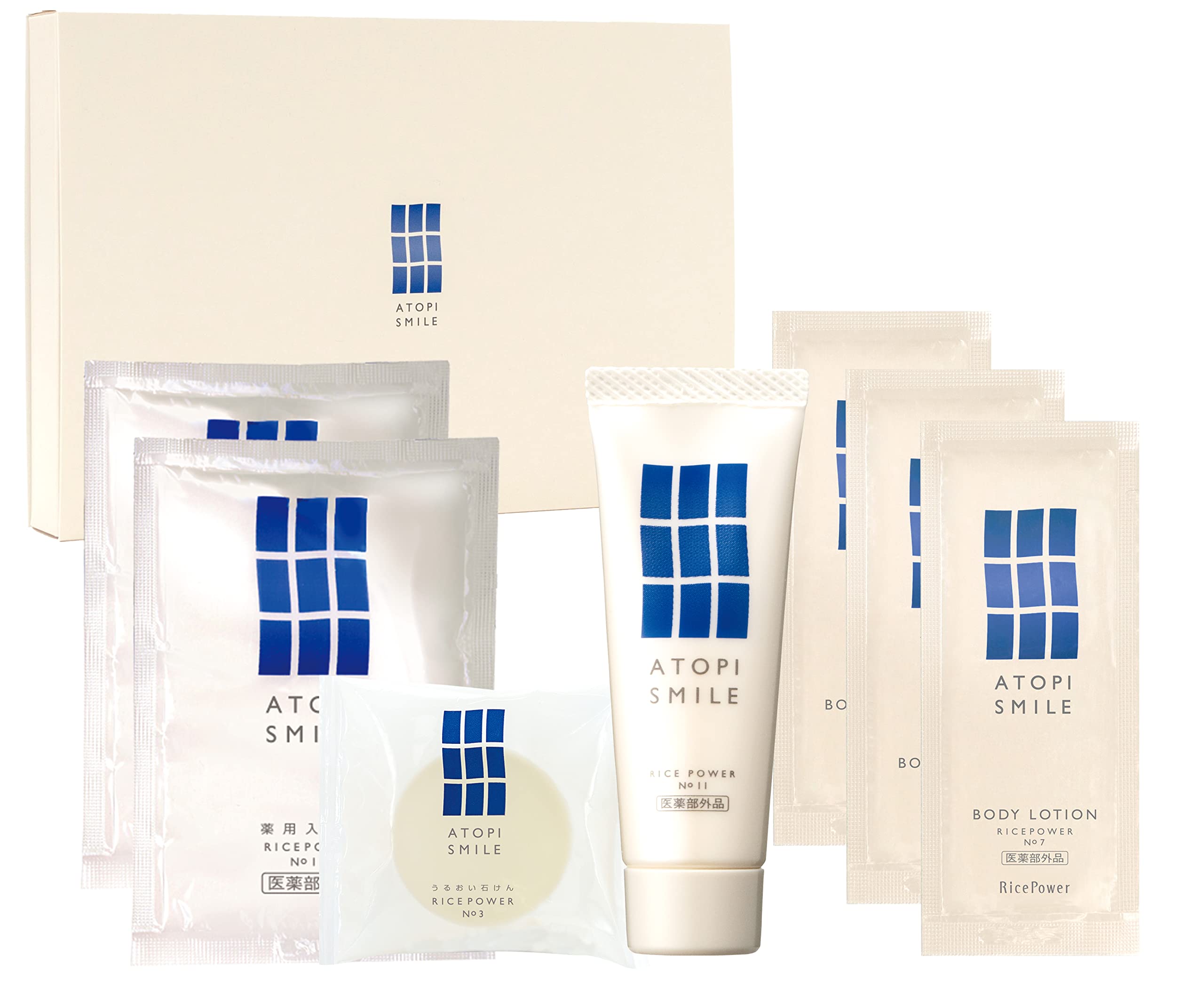 

Atopismile Набор для облегчения проблем с кожей для тела и ванны Пробный набор от Rice Power 4 предмета [Крем 25 г, Лосьон, Лосьон, Мыло]