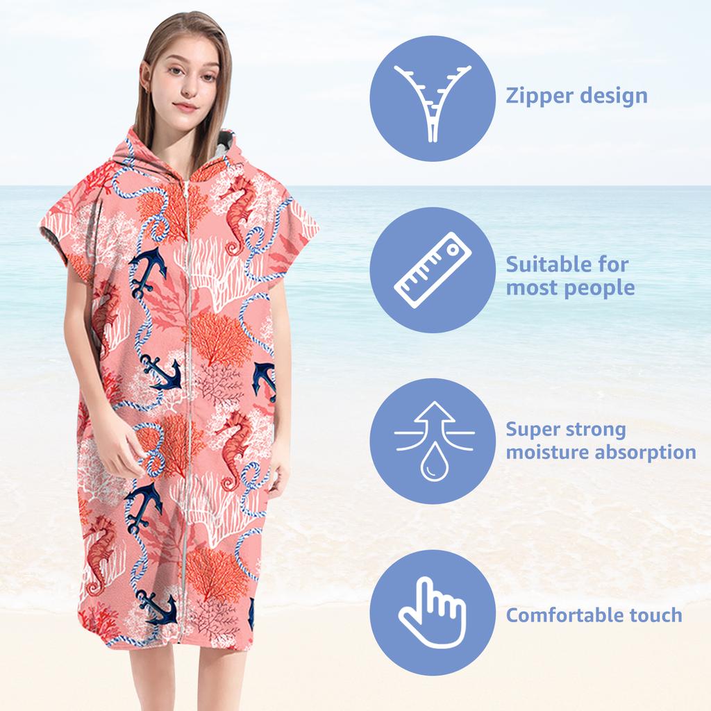 Unisex Surf Poncho Towel Poncho Soft Microfiber Bathrobe Ponchos Robe Quick-Dry Towel Hoodie Swim Towel Beach Poncho For Adults