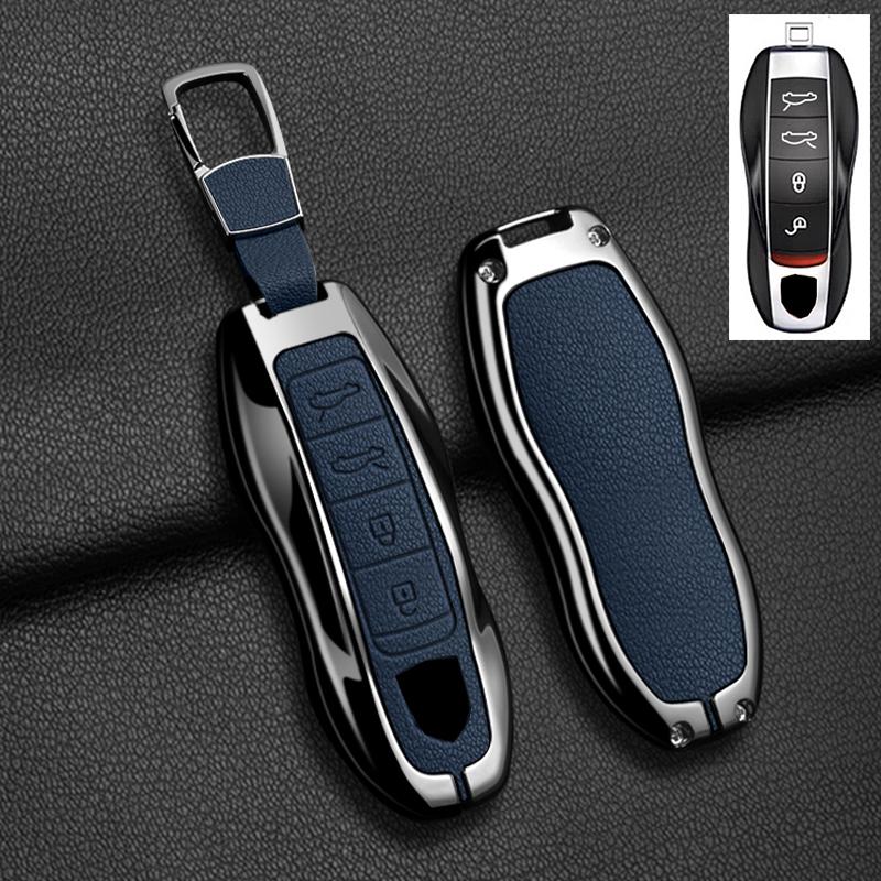 Car Key Case Cover For Porsche Panamera Spyder Carrera Macan Cayman Cayenne 911 970 981 991 Zinc Alloy Car Protector Keychains