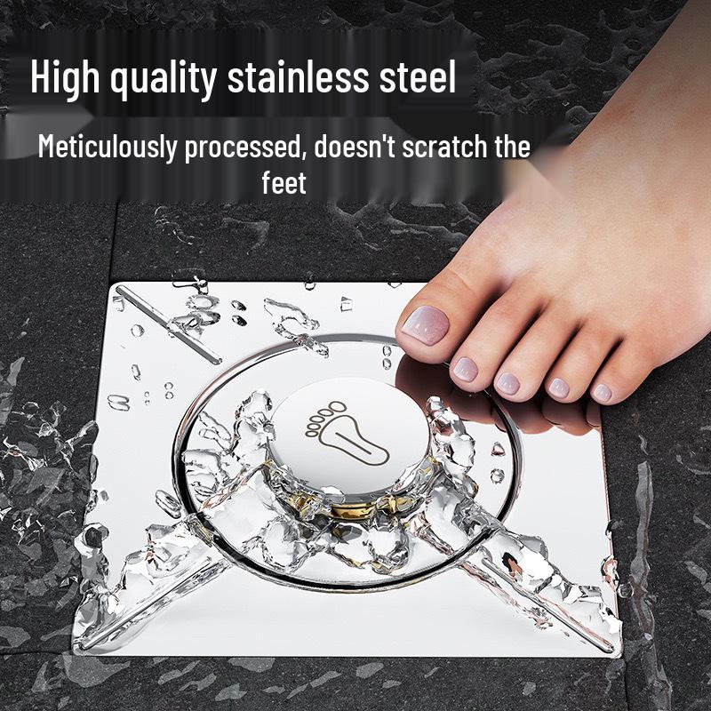 304 Stainless Steel Press-Type Deodorant Floor Drain Renovator for Bathrooms