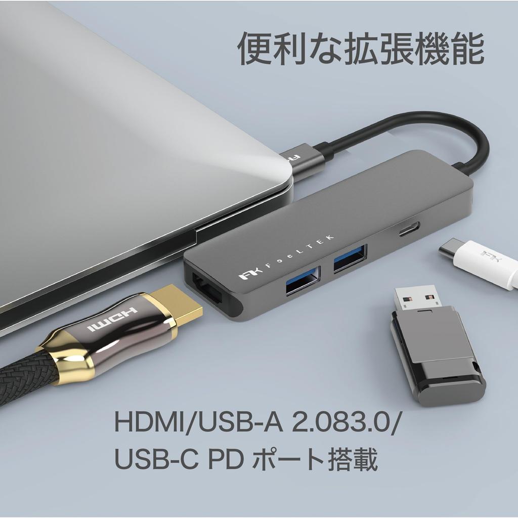 USB C Hub Compatible with iPhone 15 Portable 4 in 1 Hub PD Supports up to 100W HDMI Port Supports up to Dual Ports Feeltek USB-C USB-C 4K@30Hz USB-A