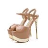Sandali Donna con Tacco Alto 13cm Sexy Stripper Party Pumps Scarpe Donna Gladiatore Piattaforma Sandali Colore Caramella2022