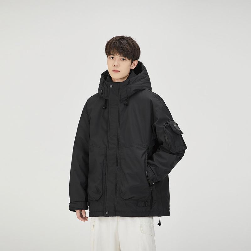 Men's Winter Trendy Brand 90 Duck Down Jacket, Functional Workwear, Warm and Thickened Hooded Down Jacket, Fashionable Couple Loose